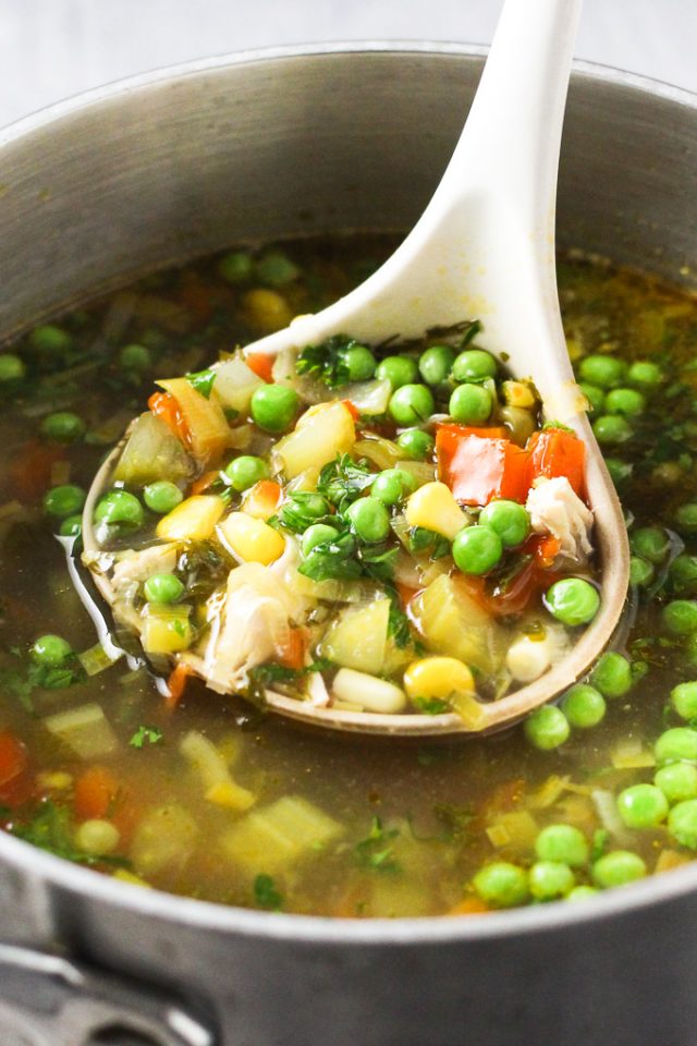 Homemade Chicken Vegetable Soup without Noodles