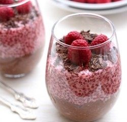 Chocolate Raspberry Chia Pudding (Chia Dessert) |