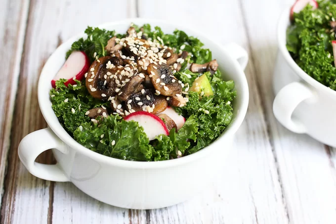 Kale salad in a bowl.