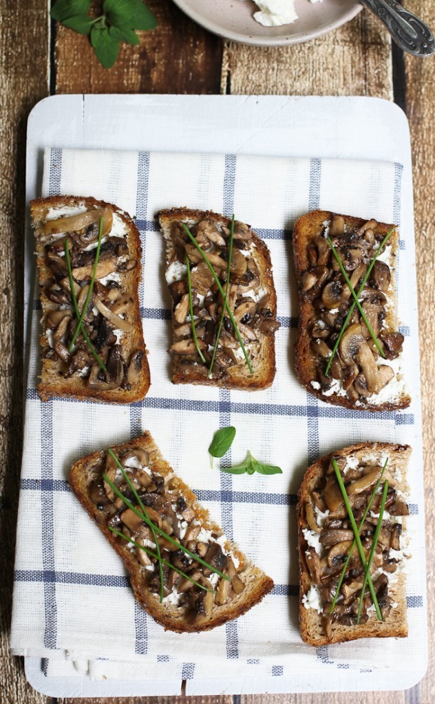 Goat Cheese and Mushroom Crostini
