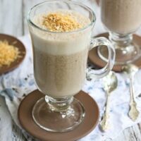Healthy Coffee Smoothie with Toasted Coconut