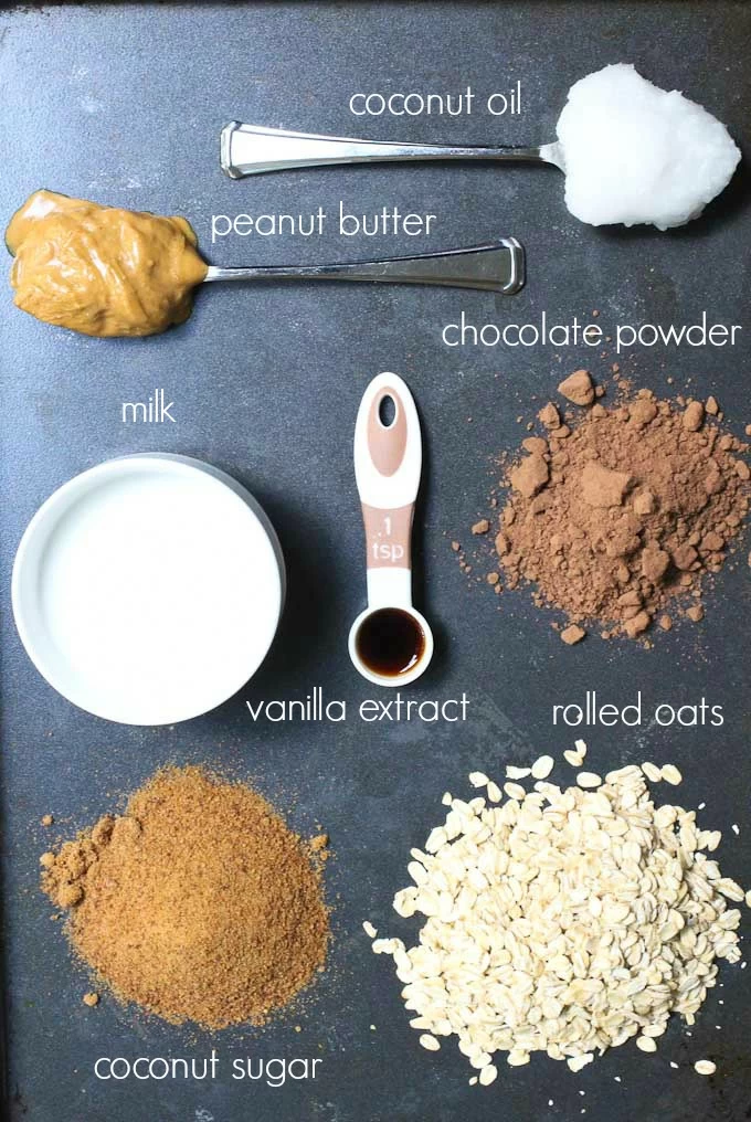 Oatmeal Peanut Butter Bites Ingredients.