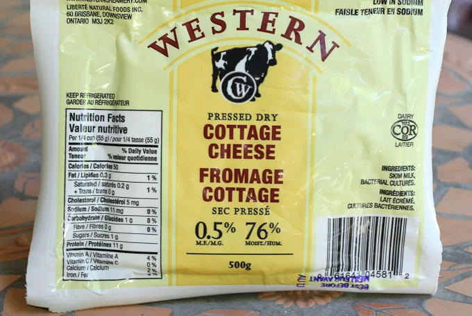 A package of pressed cottage cheese called Western.