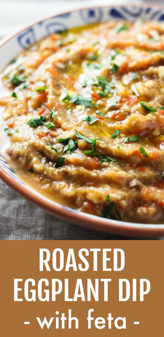 Roasted Eggplant Dip with Feta Cheese