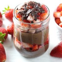 Coconut Milk Chocolate Pudding with Strawberries