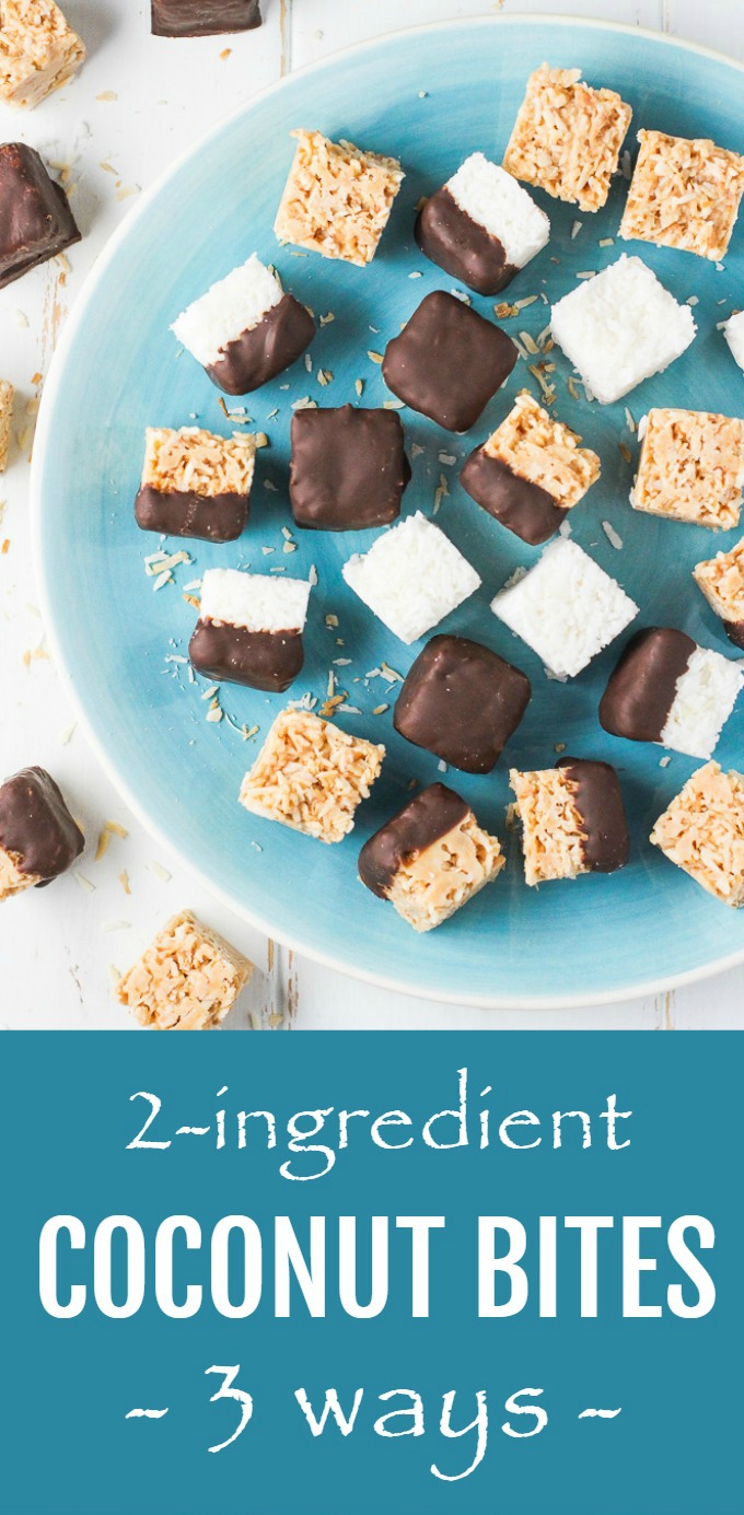 Healthy 2Ingredient Coconut Bites Recipe (3 Ways!)