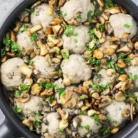 Turkey Meatballs with Mushroom Sauce