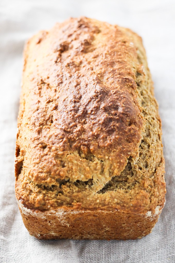 A loaf of the oat bran banana bread.