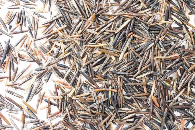 Wild rice on light background.