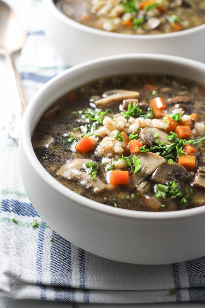 Instant Pot Mushroom Barley Soup