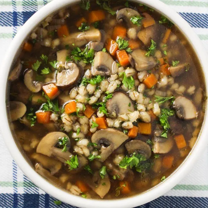 Instant Pot Mushroom Barley Soup