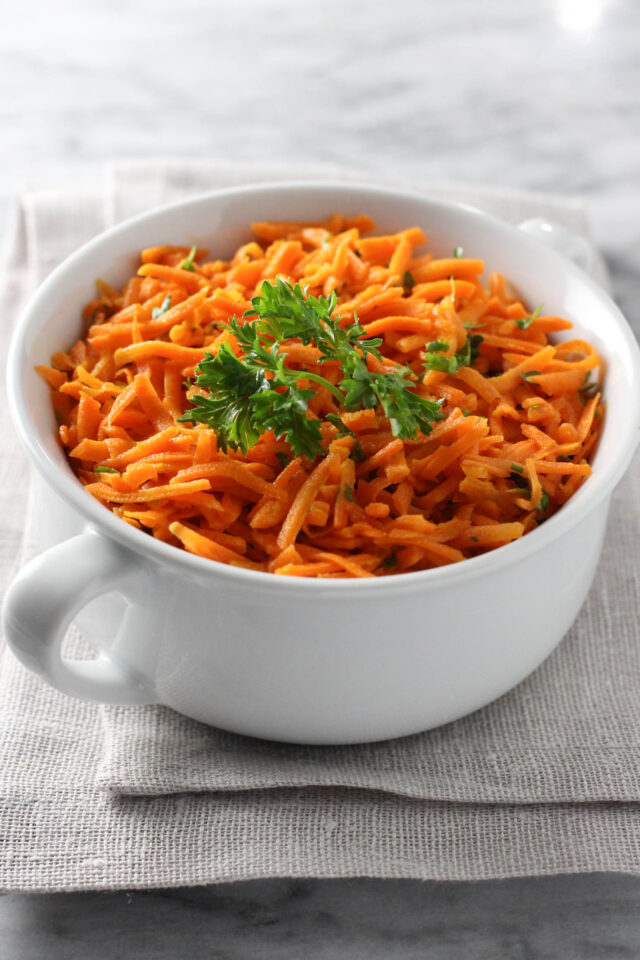 French Grated Carrot Salad Recipe (Carottes Râpées) | MariaUshakova.com