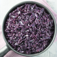 German red cabbage in a pan.