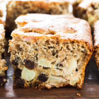 A slice of healthy apple cake.
