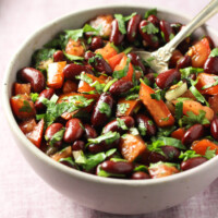 Red bean salad in a bowl.