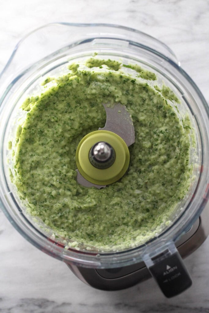 Blended onion and bread mixture for Russian meat cutlets.